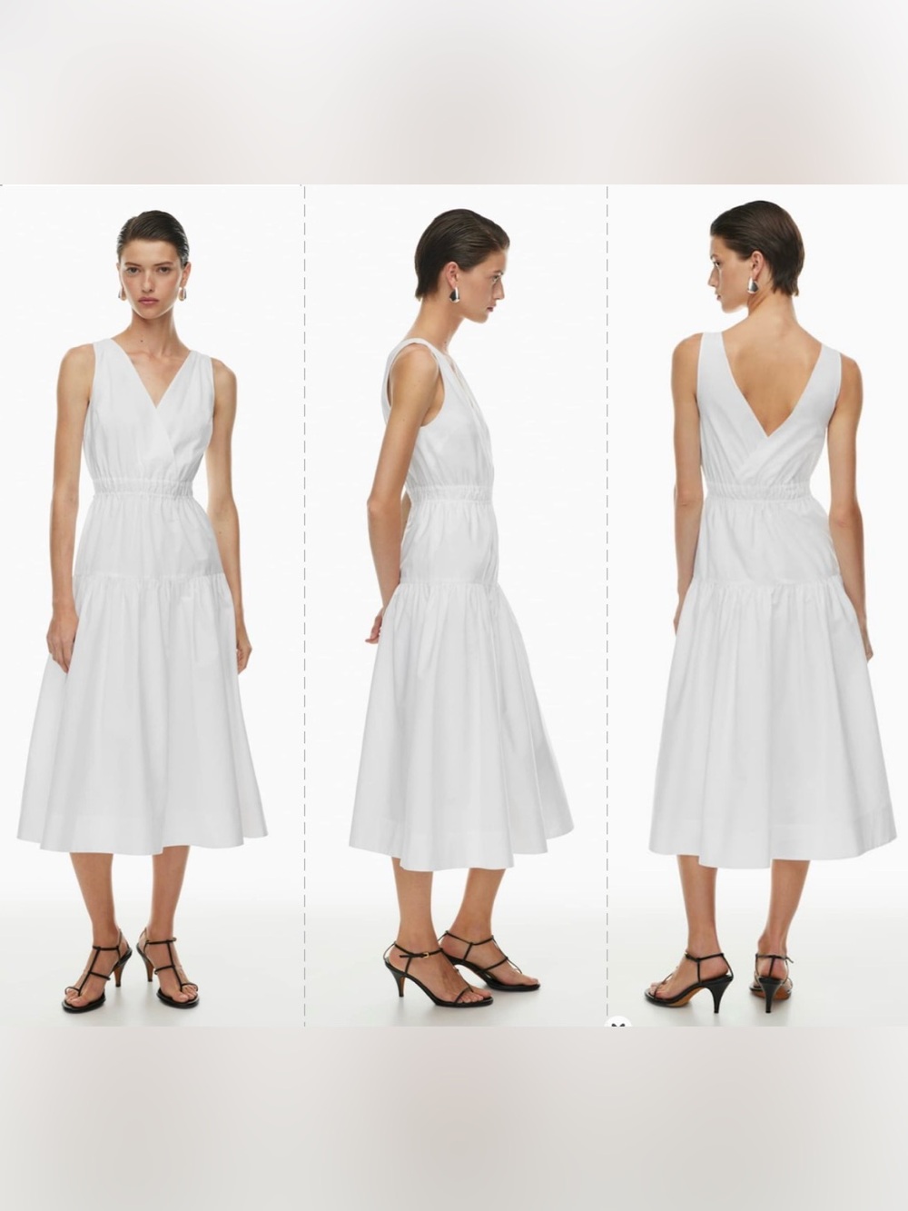 NWOTS Babaton Broadcast Tiered Poplin Midi Dress Sz XXS
